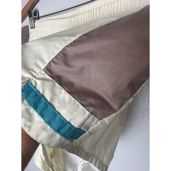 Jantzen Swim Trunks Retro 70s 80s Mens 36 Ivory Brown Stripe Swim Shorts VTG USA - Picture 3 of 10
